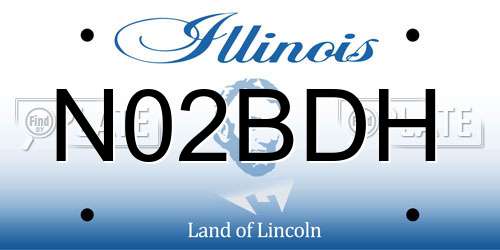 N02BDH Illinois License Plate