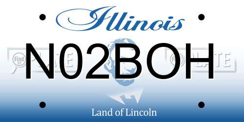 N02BOH Illinois License Plate