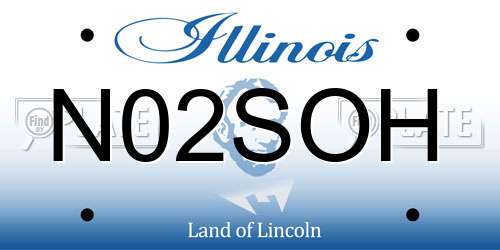 N02SOH Illinois License Plate