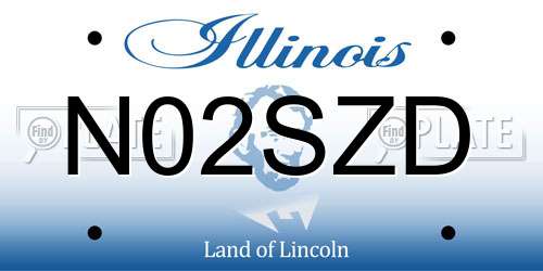 N02SZD Illinois License Plate
