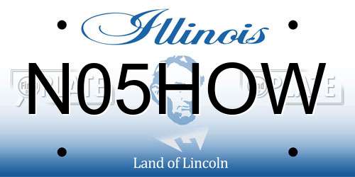 N05HOW Illinois License Plate
