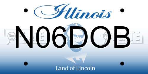 N06DOB Illinois License Plate