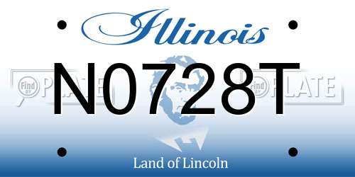 N0728T Illinois License Plate