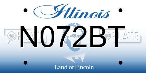 N072BT Illinois License Plate