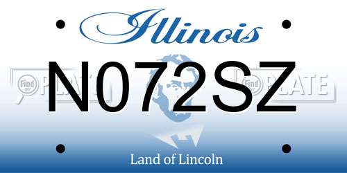 N072SZ Illinois License Plate