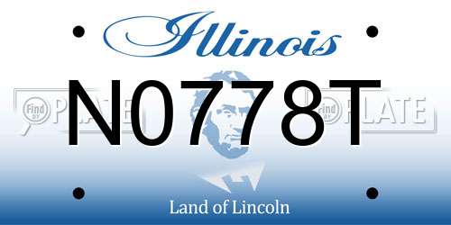 N0778T Illinois License Plate