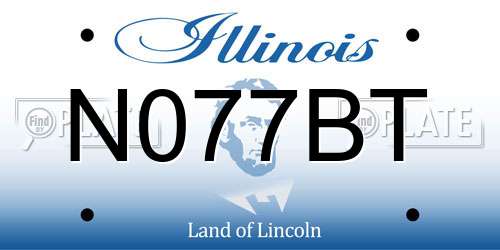 N077BT Illinois License Plate