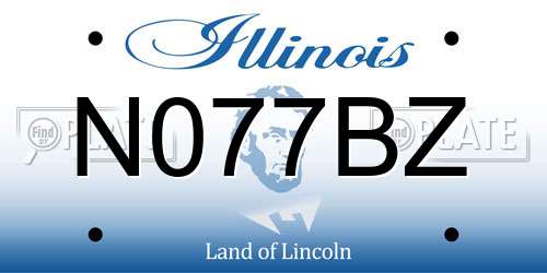 N077BZ Illinois License Plate