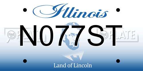 N077ST Illinois License Plate