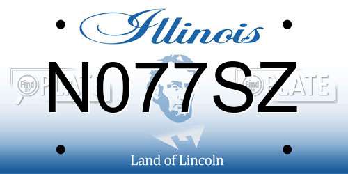 N077SZ Illinois License Plate