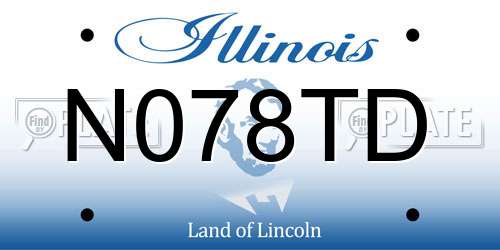 N078TD Illinois License Plate