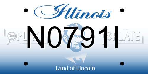 N0791I Illinois License Plate