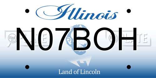 N07BOH Illinois License Plate