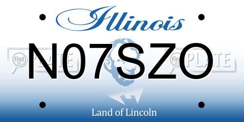 N07SZO Illinois License Plate
