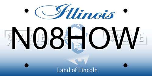 N08HOW Illinois License Plate