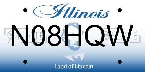 N08HQW Illinois License Plate