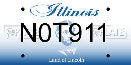 N0T911 Illinois License Plate