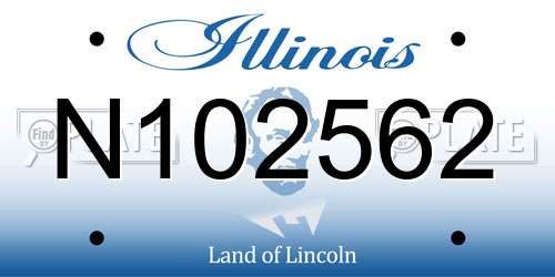 N102562 Illinois License Plate