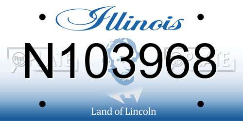 N103968 Illinois License Plate