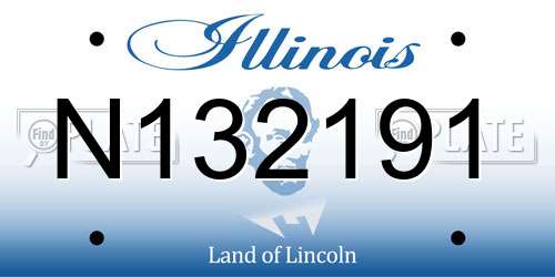 N132191 Illinois License Plate