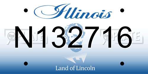 N132716 Illinois License Plate