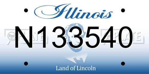 N133540 Illinois License Plate