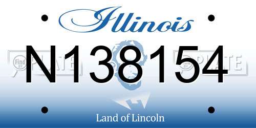 N138154 Illinois License Plate