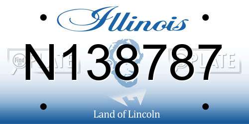 N138787 Illinois License Plate