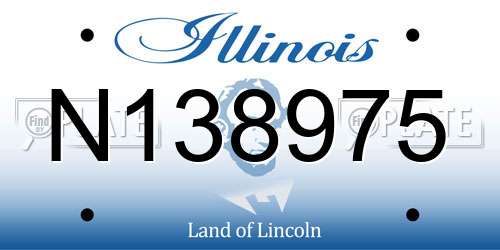 N138975 Illinois License Plate