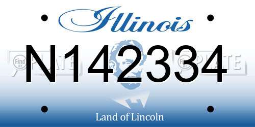 N142334 Illinois License Plate