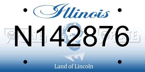 N142876 Illinois License Plate