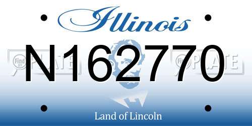 N162770 Illinois License Plate