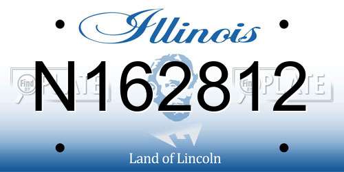 N162812 Illinois License Plate