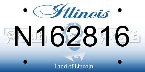 N162816 Illinois License Plate