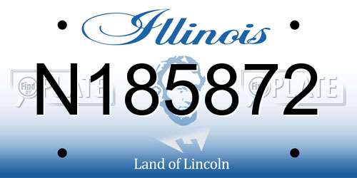 N185872 Illinois License Plate