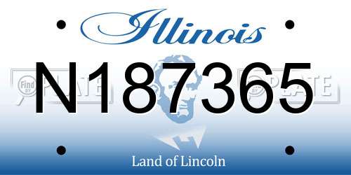 N187365 Illinois License Plate