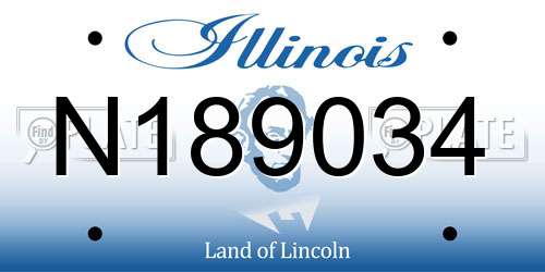 N189034 Illinois License Plate
