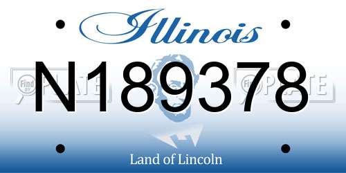 N189378 Illinois License Plate