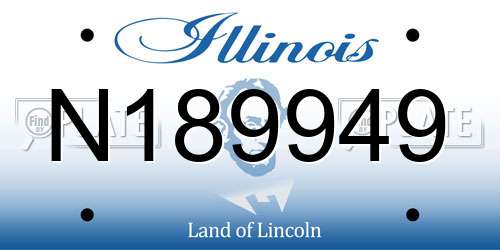 N189949 Illinois License Plate