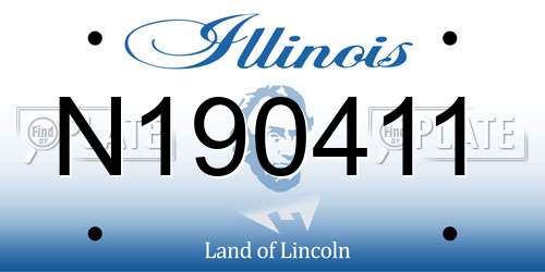 N190411 Illinois License Plate
