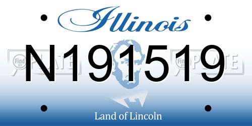 N191519 Illinois License Plate