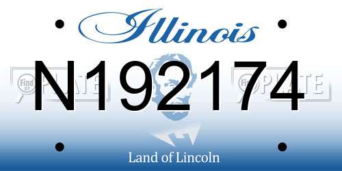 N192174 Illinois License Plate