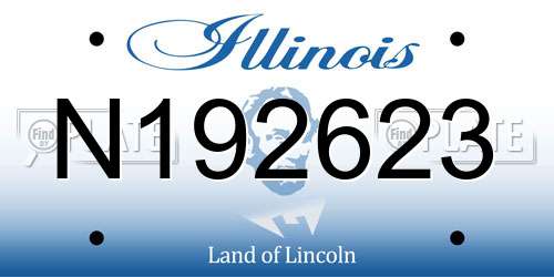 N192623 Illinois License Plate