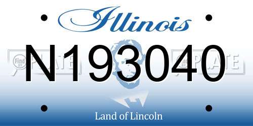 N193040 Illinois License Plate