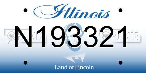 N193321 Illinois License Plate
