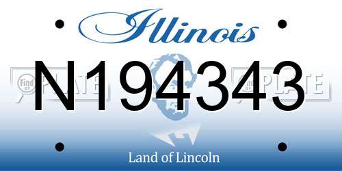 N194343 Illinois License Plate