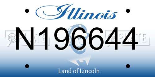 N196644 Illinois License Plate