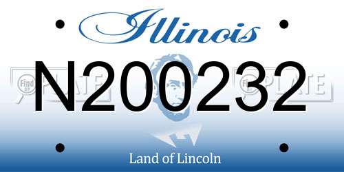 N200232 Illinois License Plate