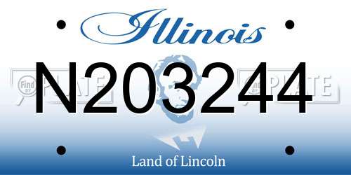 N203244 Illinois License Plate