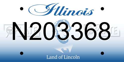 N203368 Illinois License Plate